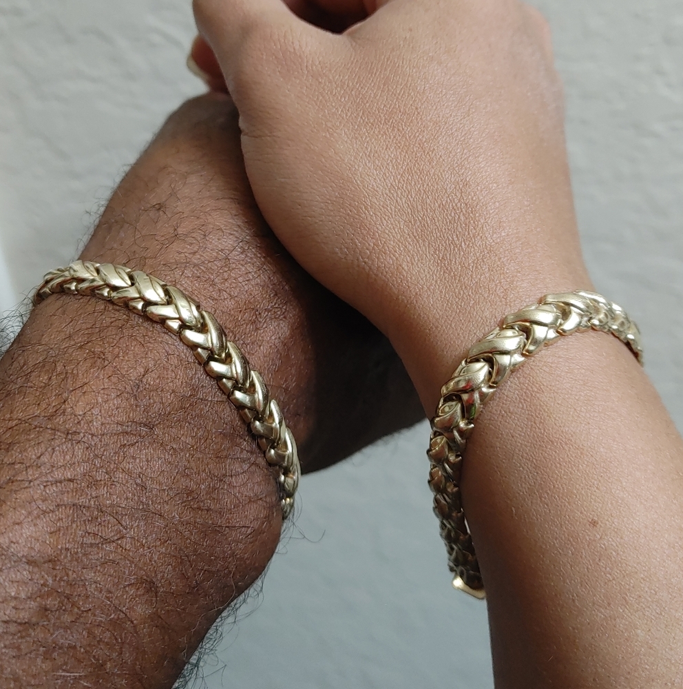 10k yellow gold fancy link bracelets 2